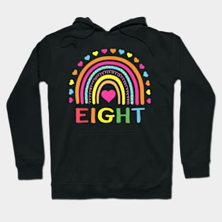 8 Years Old Rainbow 8Th Birthday For Girls Boys Kids Hoodie